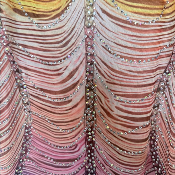 Banjul Rainbow Rhinestone Swirl Mini Dress small - Picture 6 of 6